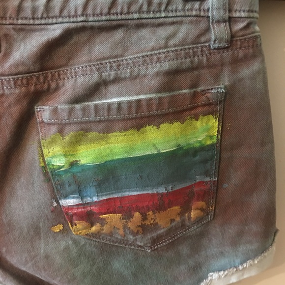 Tommy Hilfiger Hand-Painted Jean Shorts Size 26 - Picture 6 of 10